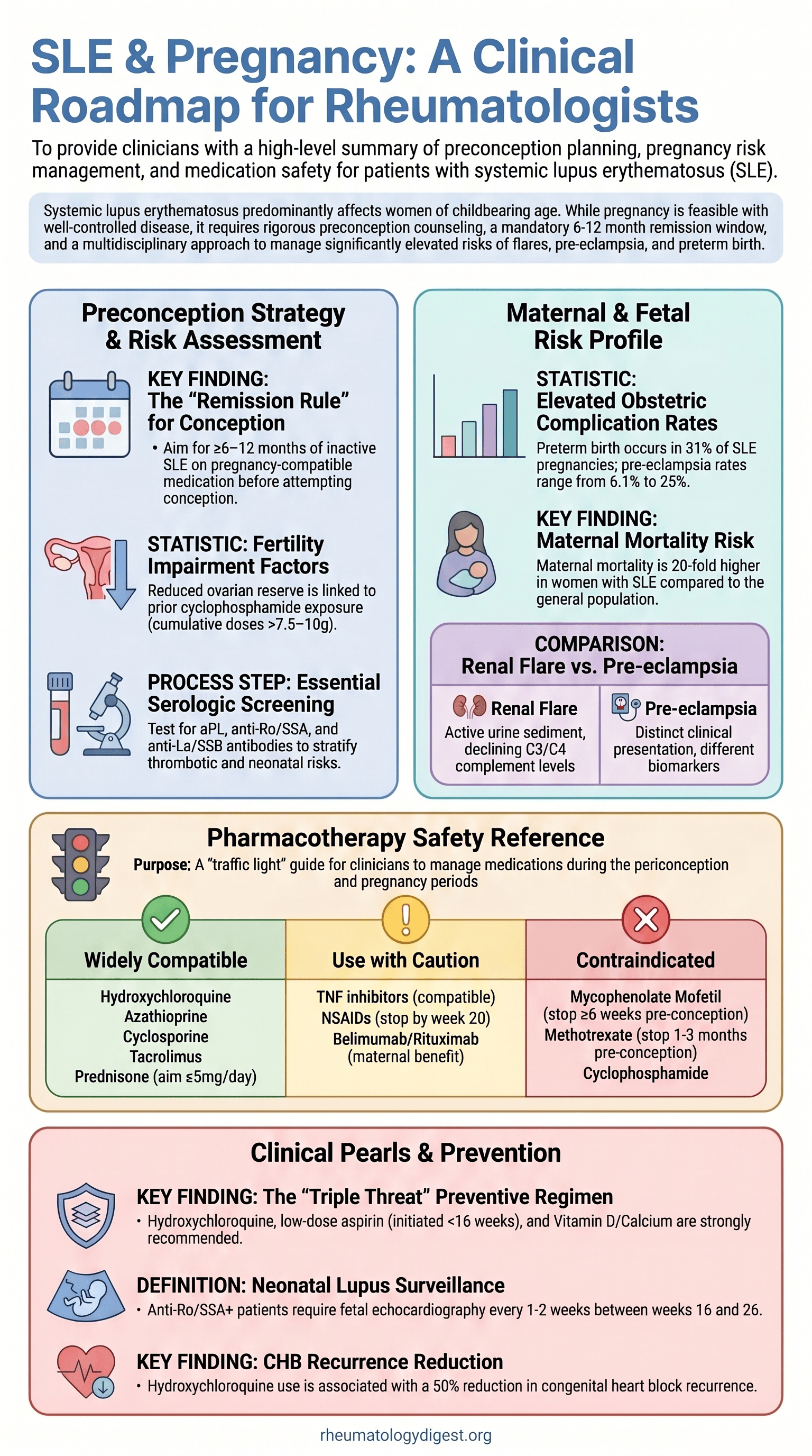 Peri-conception, pregnancy and lactation care in systemic lupus erythematosus